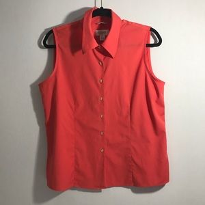 Talbots Button Down Stretch Blouse Size 14